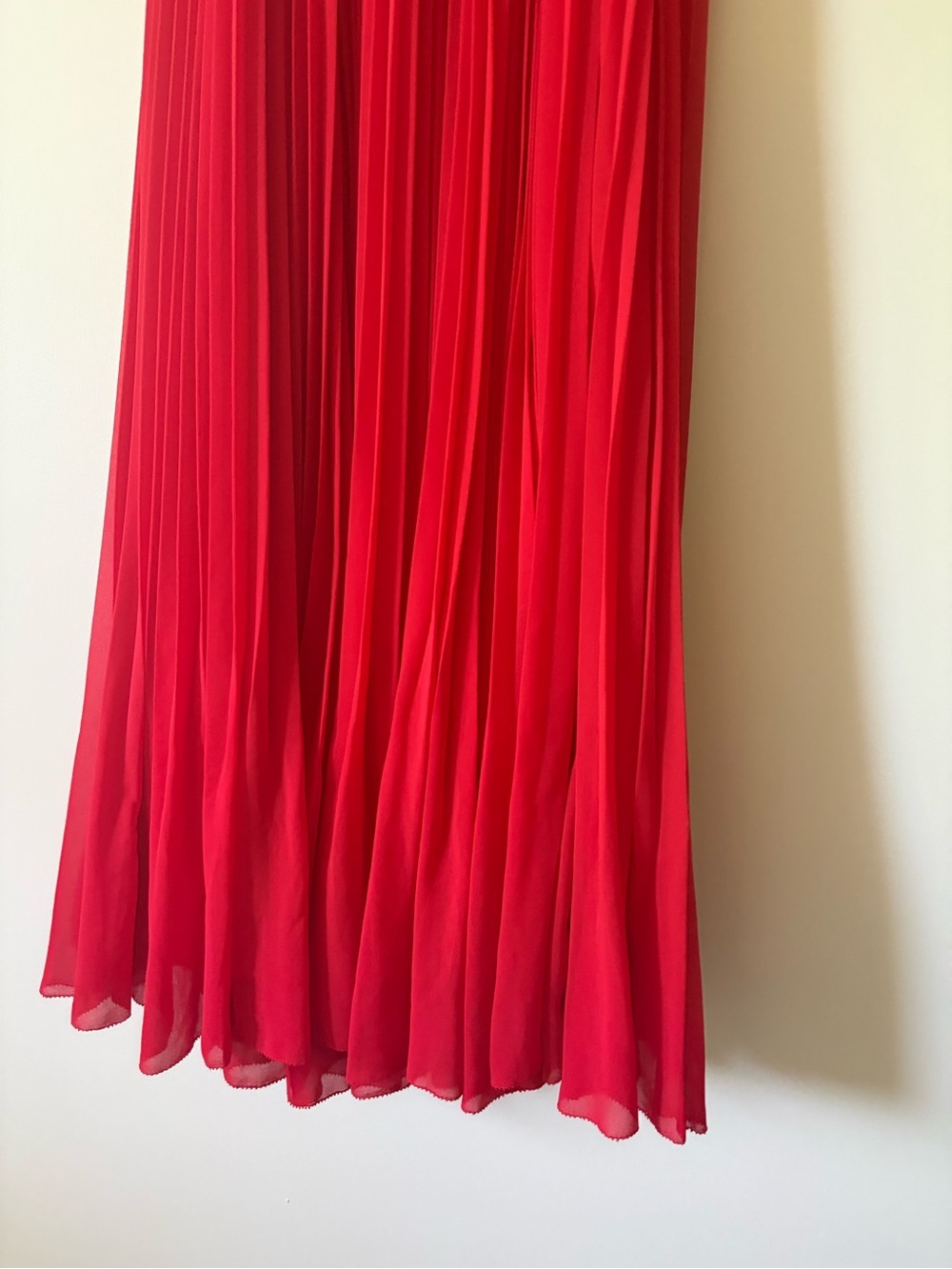 Aritzia Wilfred Beaune Pleated Wrap Midi Dress Red XS - Picture 12 of 12